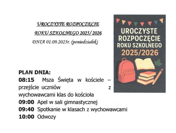 Rozpoczęcie roku szkolnego 2025/2026